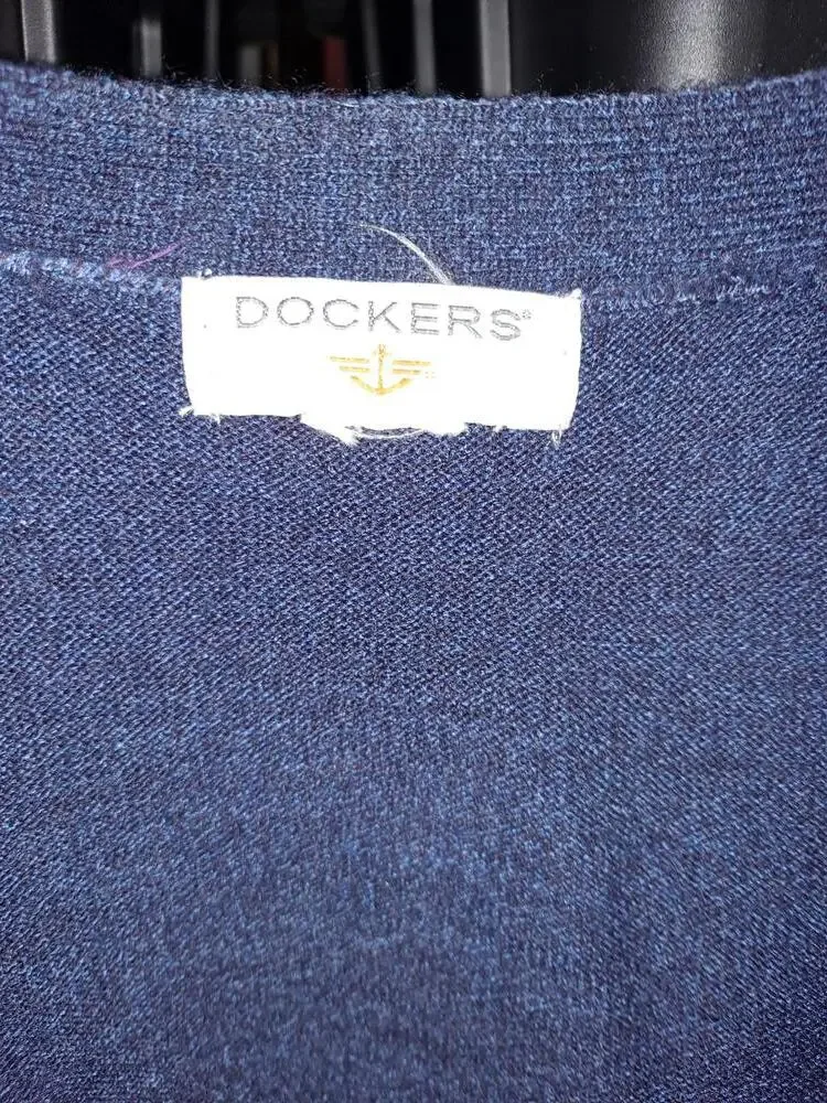 Vintage Dockers Blue Button‎ Up Cardigan Sweater
